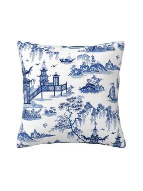 Blue White Chinoiserie Pillow Cover Decorative Throw Cushion Cover